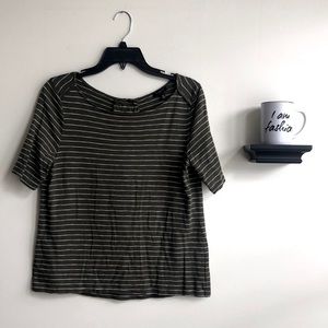 Striped Tee with Bow Back Detail
